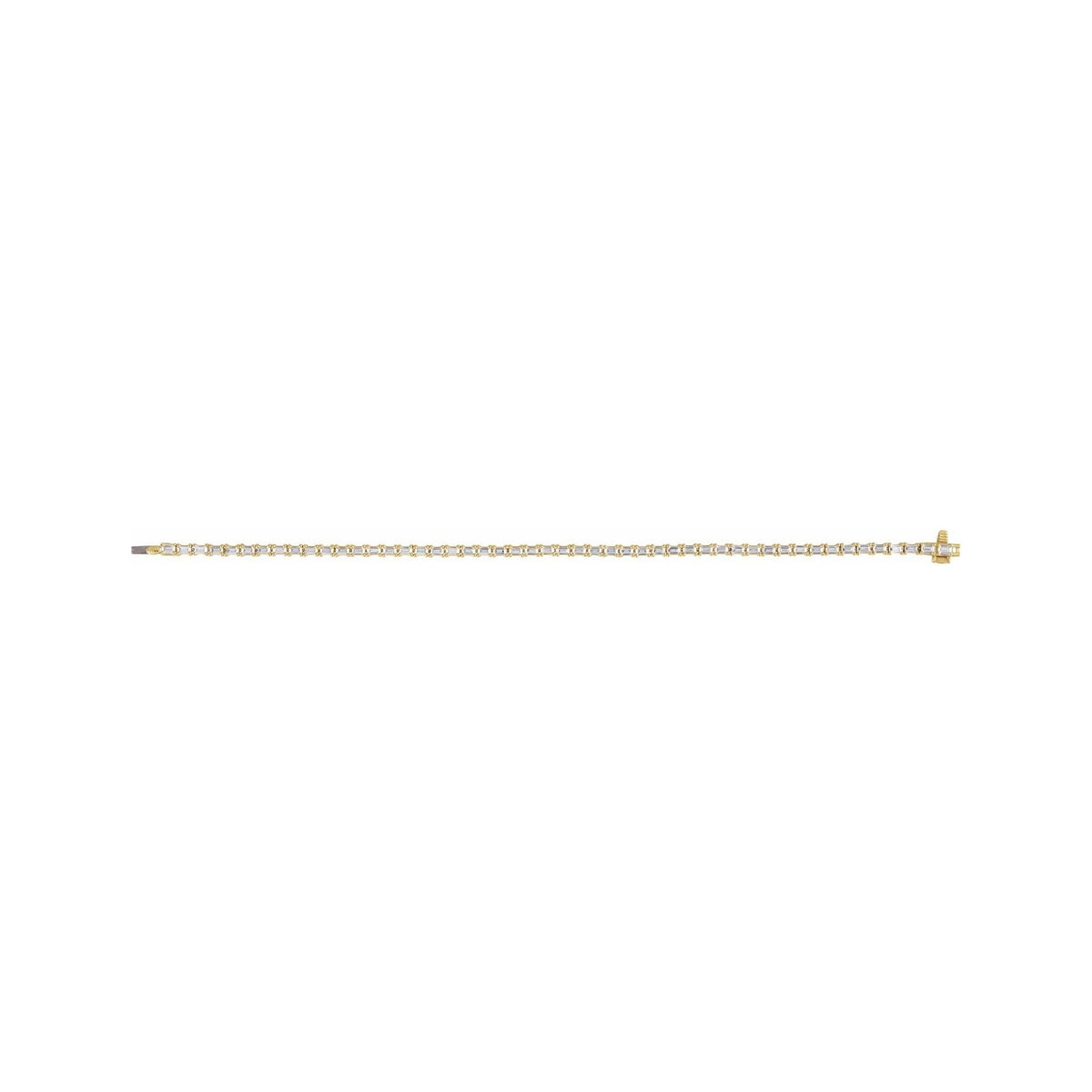 Sapphire Row Lab-Grown Diamond Emerald-Cut Four-Prong Tennis Bracelet - 14K Yellow Gold, 7" (view 3)
