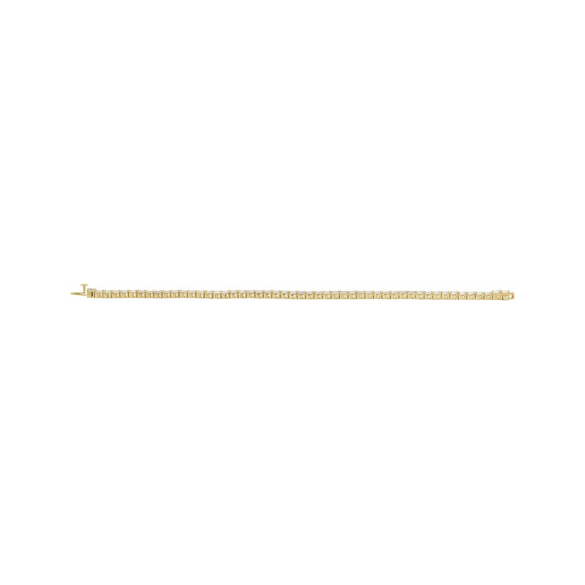Sapphire Row Lab-Grown Diamond Emerald-Cut Four-Prong Tennis Bracelet - 14K Yellow Gold, 7" (view 4)