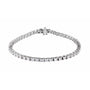 Sapphire Row Lab-Grown Diamond Emerald-Cut Four-Prong Tennis Bracelet - 14K White Gold