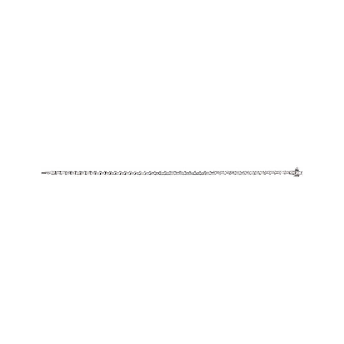 Sapphire Row Lab-Grown Diamond Emerald-Cut Four-Prong Tennis Bracelet - 14K White Gold (view 3)