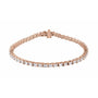 Sapphire Row Lab-Grown Diamond Emerald-Cut Four-Prong Tennis Bracelet - 14K Rose Gold, 7"