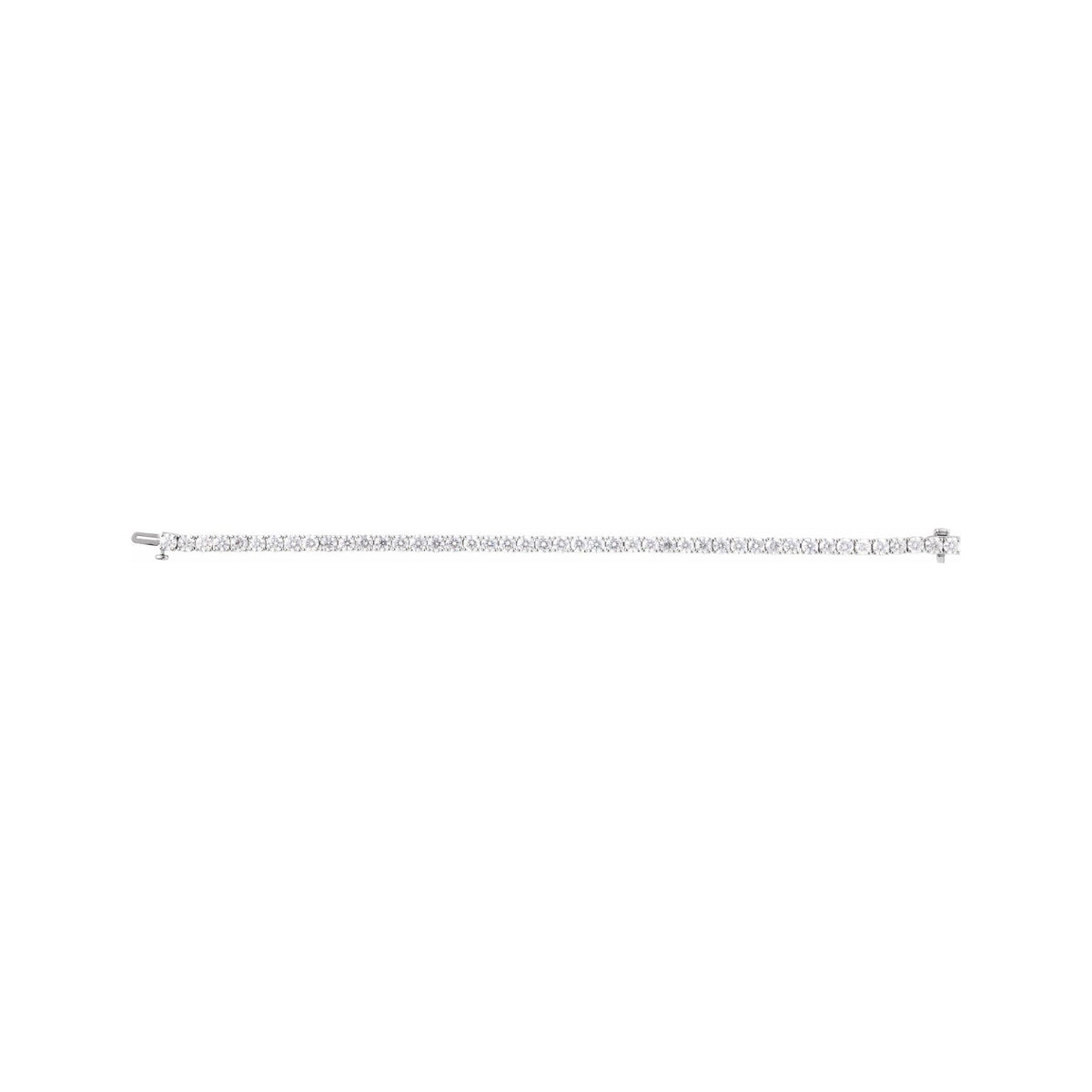 Sapphire Row Lab-Grown Diamond Round Four-Prong Tennis Bracelet - 14K White Gold, 3.65 mm · 9 ctw (view 3)