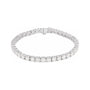 Sapphire Row Lab-Grown Diamond Round Four-Prong Tennis Bracelet - 14K White Gold, 3.9 mm · 10 ctw