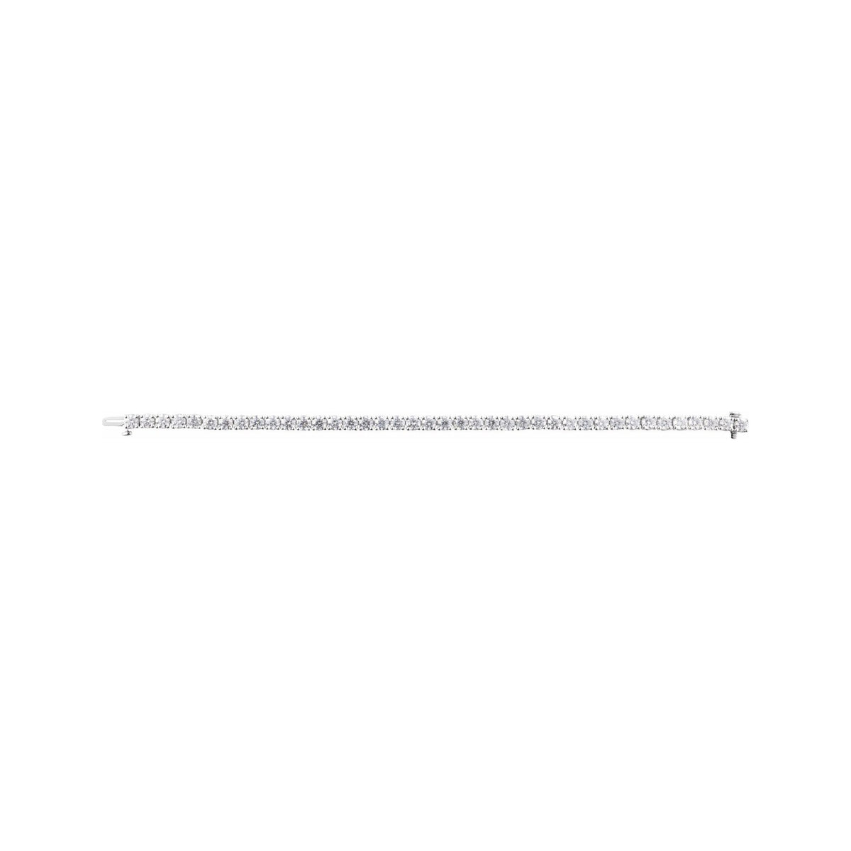 Sapphire Row Lab-Grown Diamond Round Four-Prong Tennis Bracelet - 14K White Gold, 3.9 mm · 10 ctw (view 3)