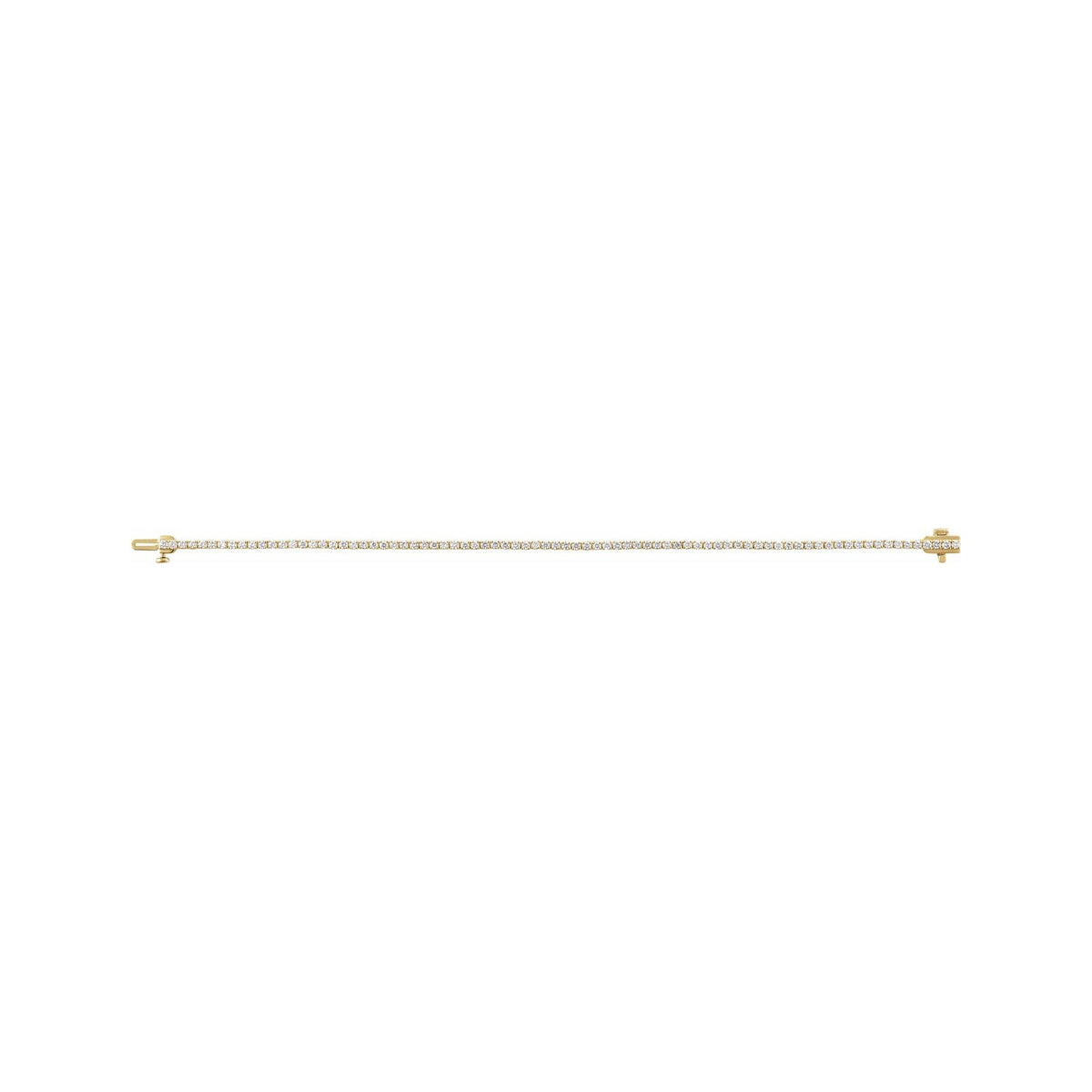 Sapphire Row Lab-Grown Diamond Round Four-Prong Tennis Bracelet - 14K Yellow Gold, 1.8 mm · 2 ctw (view 3)