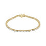 Sapphire Row Lab-Grown Diamond Round Four-Prong Tennis Bracelet - 14K Yellow Gold, 2.1 mm · 3 ctw