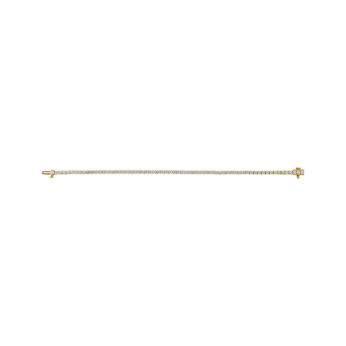 Sapphire Row Lab-Grown Diamond Round Four-Prong Tennis Bracelet - 14K Yellow Gold, 2.5 mm · 4 ctw (view 3)
