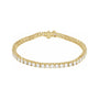 Sapphire Row Lab-Grown Diamond Round Four-Prong Tennis Bracelet - 14K Yellow Gold, 3.2 mm · 6 ctw