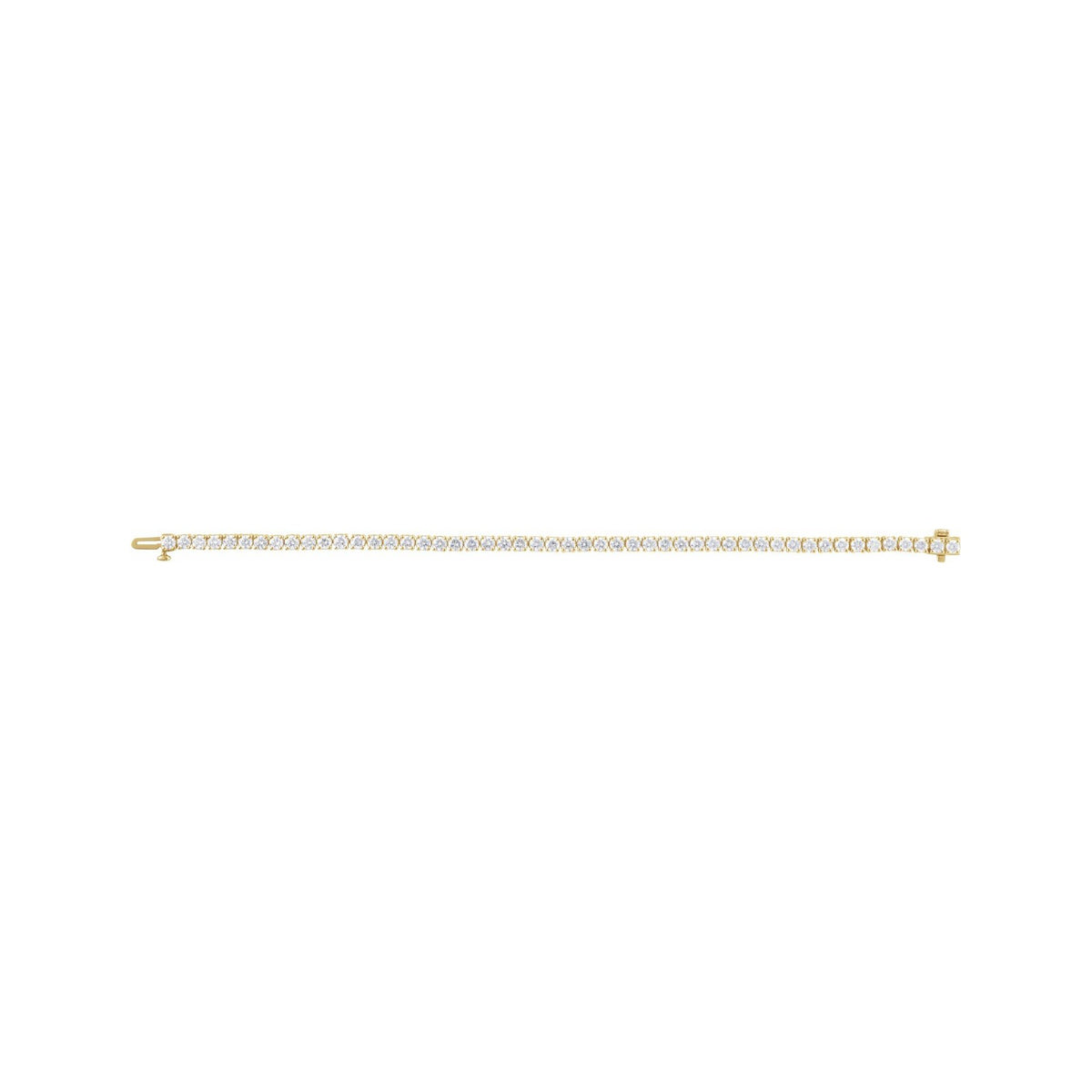 Sapphire Row Lab-Grown Diamond Round Four-Prong Tennis Bracelet - 14K Yellow Gold, 3.2 mm · 6 ctw (view 2)