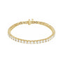 Sapphire Row Lab-Grown Diamond Round Four-Prong Tennis Bracelet - 14K Yellow Gold, 3.4 mm · 7 ctw