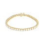 Sapphire Row Lab-Grown Diamond Round Four-Prong Tennis Bracelet - 14K Yellow Gold, 3.5 mm · 8 ctw