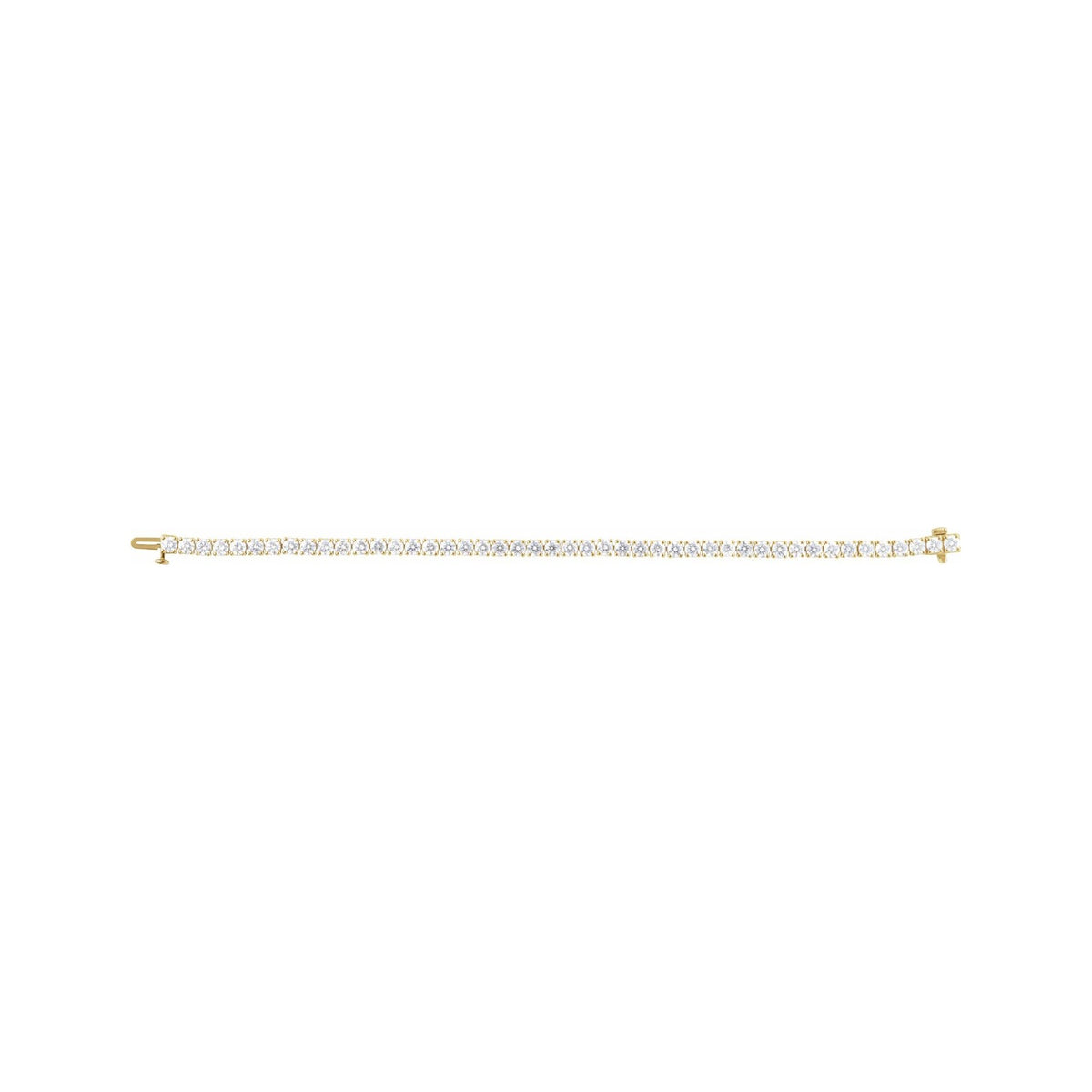 Sapphire Row Lab-Grown Diamond Round Four-Prong Tennis Bracelet - 14K Yellow Gold, 3.5 mm · 8 ctw (view 3)