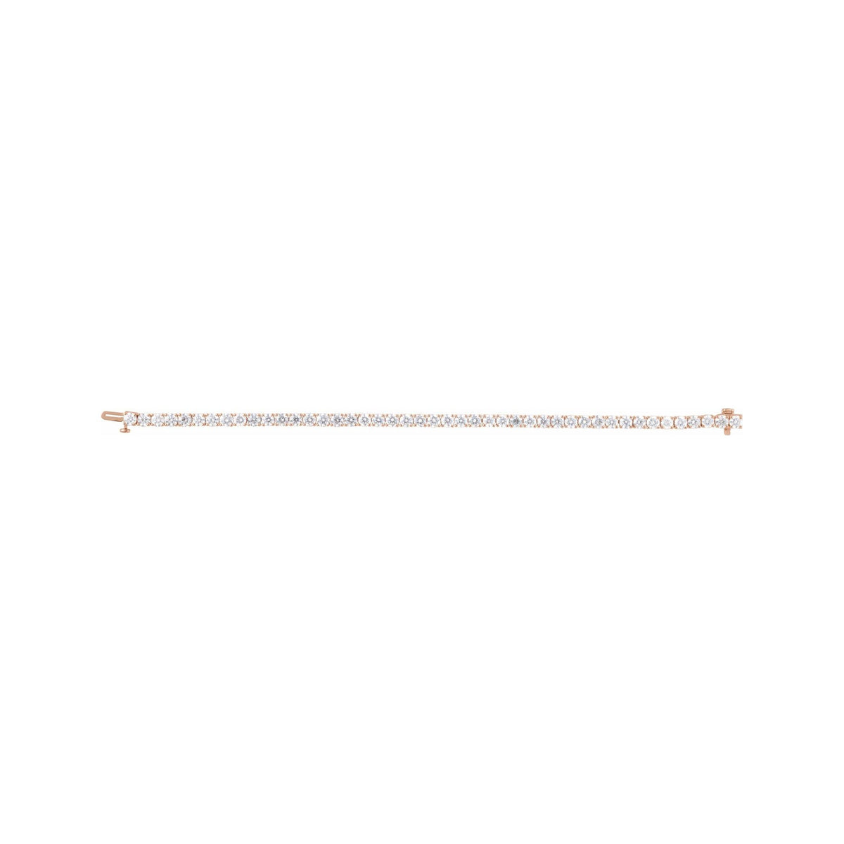 Sapphire Row Lab-Grown Diamond Round Four-Prong Tennis Bracelet - 14K Rose Gold, 3.65 mm · 9 ctw (view 3)