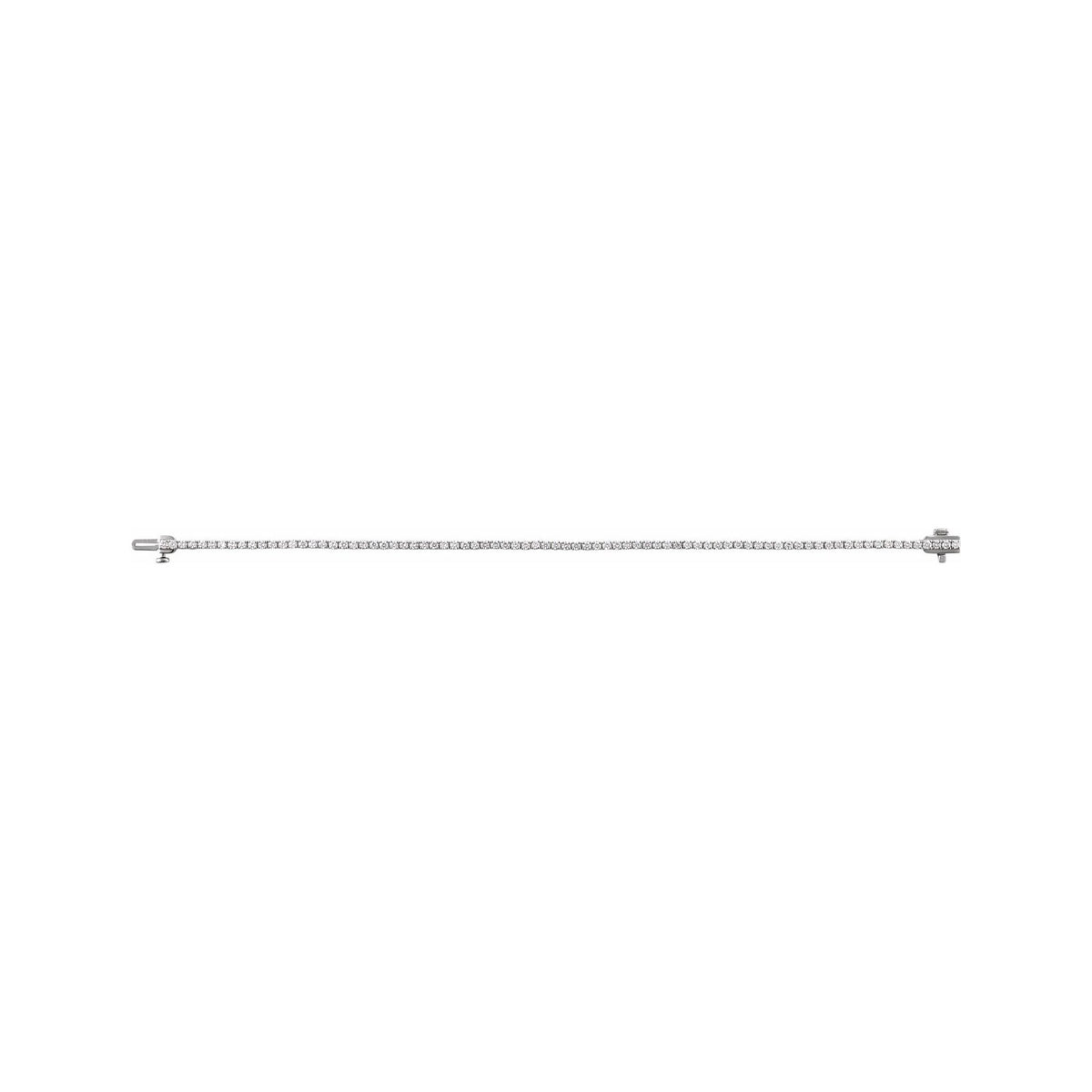 Sapphire Row Lab-Grown Diamond Round Four-Prong Tennis Bracelet - 14K White Gold, 1.8 mm · 2 ctw (view 3)