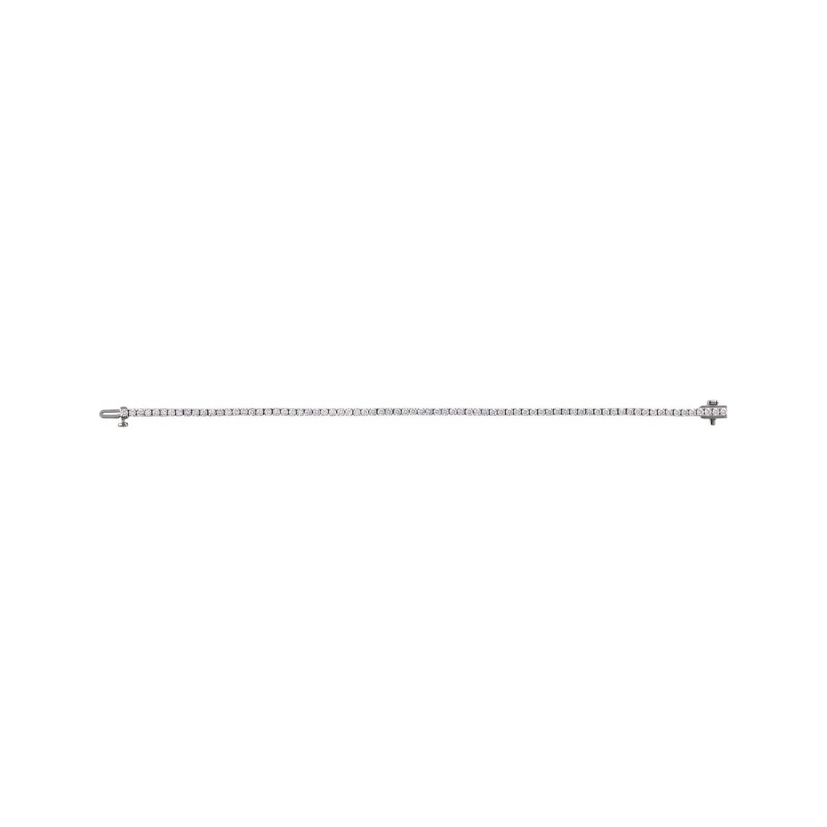 Sapphire Row Lab-Grown Diamond Round Four-Prong Tennis Bracelet - 14K White Gold, 2.1 mm · 3 ctw (view 3)