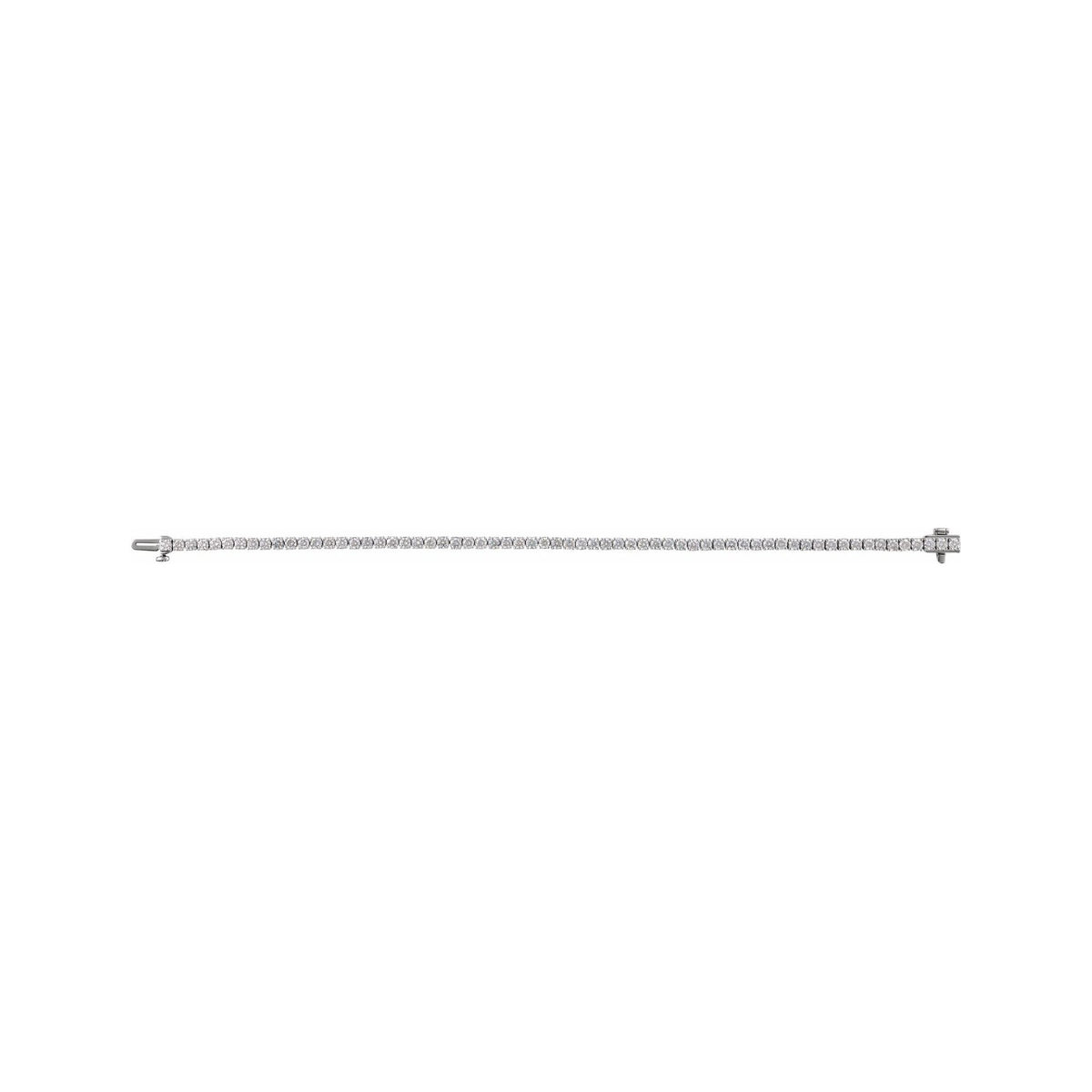 Sapphire Row Lab-Grown Diamond Round Four-Prong Tennis Bracelet - 14K White Gold, 2.5 mm · 4 ctw (view 3)
