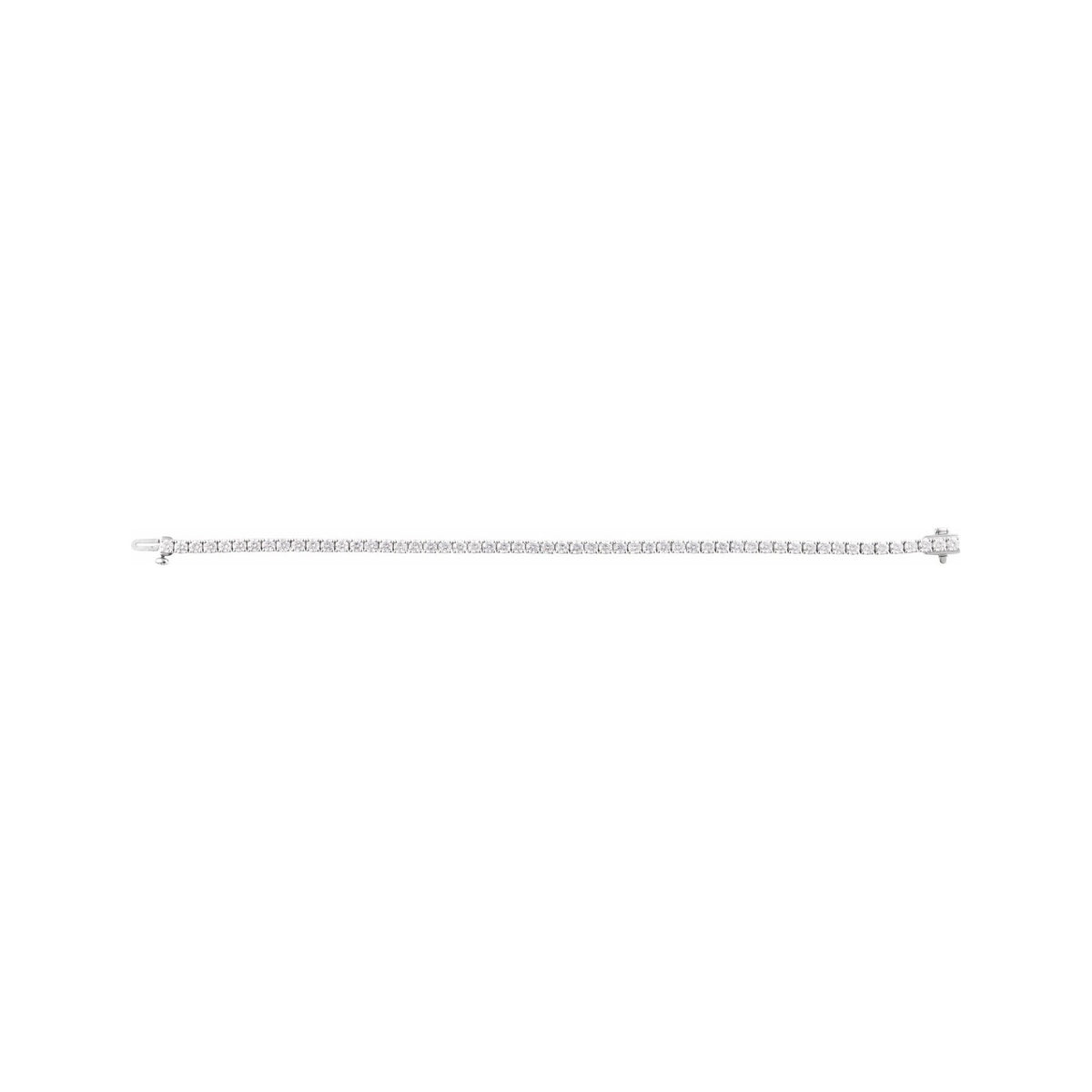 Sapphire Row Lab-Grown Diamond Round Four-Prong Tennis Bracelet - 14K White Gold, 2.9 mm · 5 ctw (view 3)