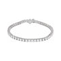Sapphire Row Lab-Grown Diamond Round Four-Prong Tennis Bracelet - 14K White Gold, 3.2 mm · 6 ctw