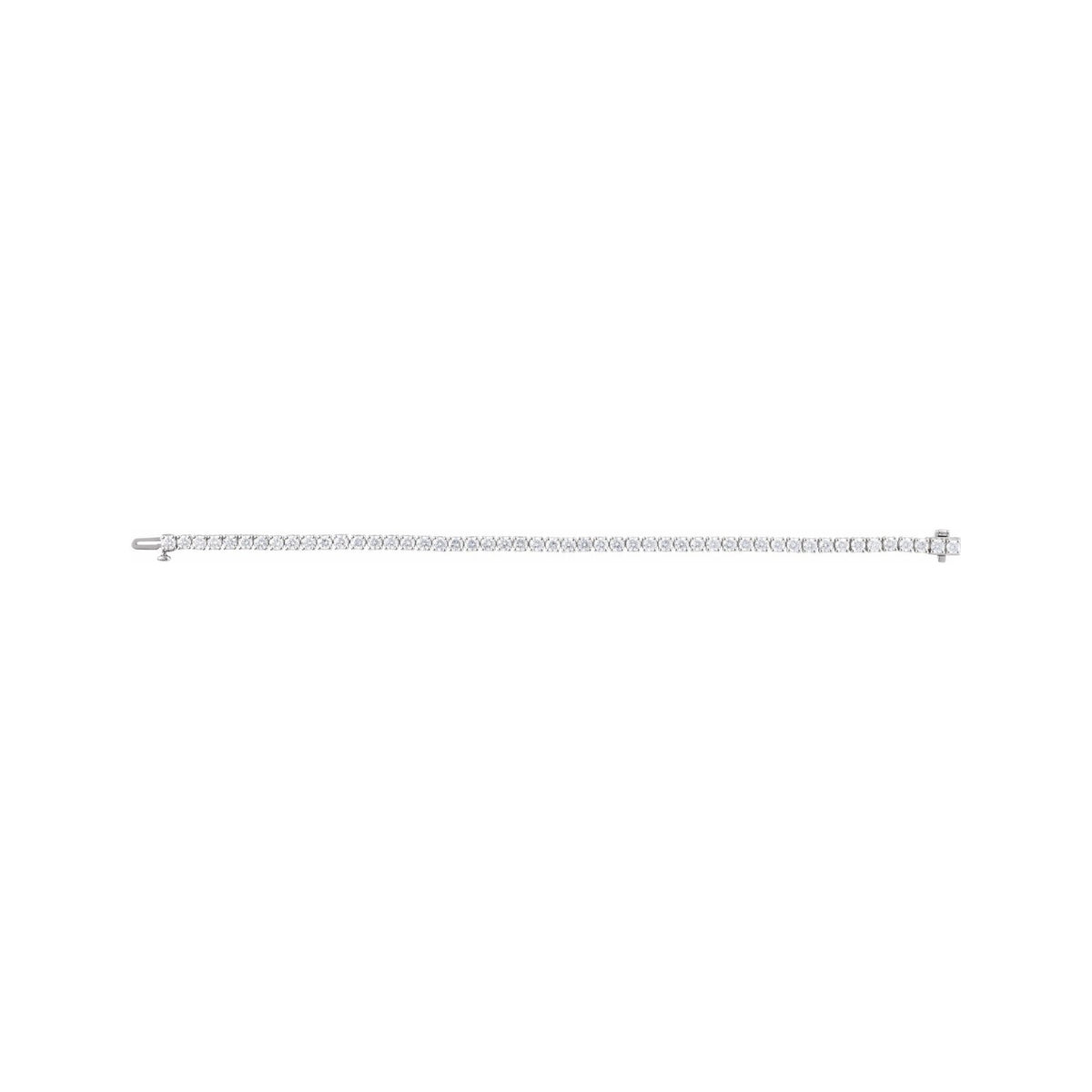 Sapphire Row Lab-Grown Diamond Round Four-Prong Tennis Bracelet - 14K White Gold, 3.2 mm · 6 ctw (view 2)
