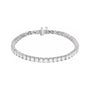 Sapphire Row Lab-Grown Diamond Round Four-Prong Tennis Bracelet - 14K White Gold, 3.4 mm · 7 ctw