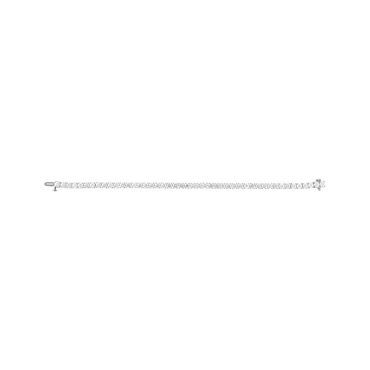 Sapphire Row Lab-Grown Diamond Round Four-Prong Tennis Bracelet - 14K White Gold, 3.5 mm · 8 ctw (view 3)