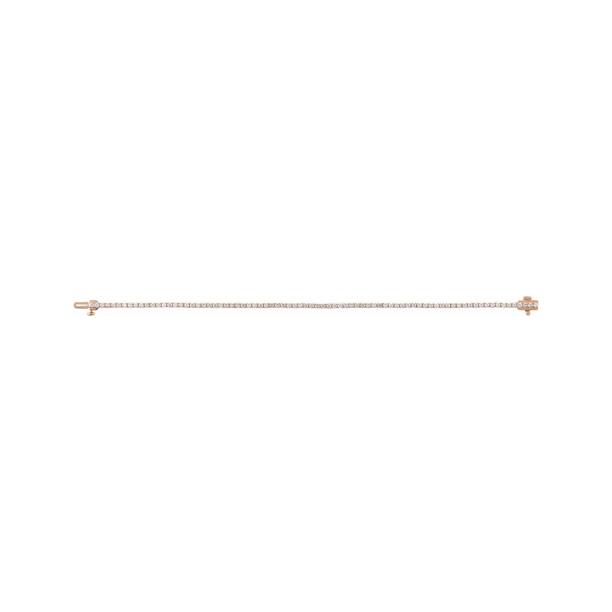 Sapphire Row Lab-Grown Diamond Round Four-Prong Tennis Bracelet - 14K Rose Gold, 1.8 mm · 2 ctw (view 3)