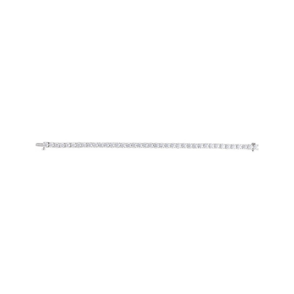 Sapphire Row Lab-Grown Diamond Round Four-Prong Tennis Bracelet - 14K White Gold, 4.25 mm · 12 ctw (view 3)