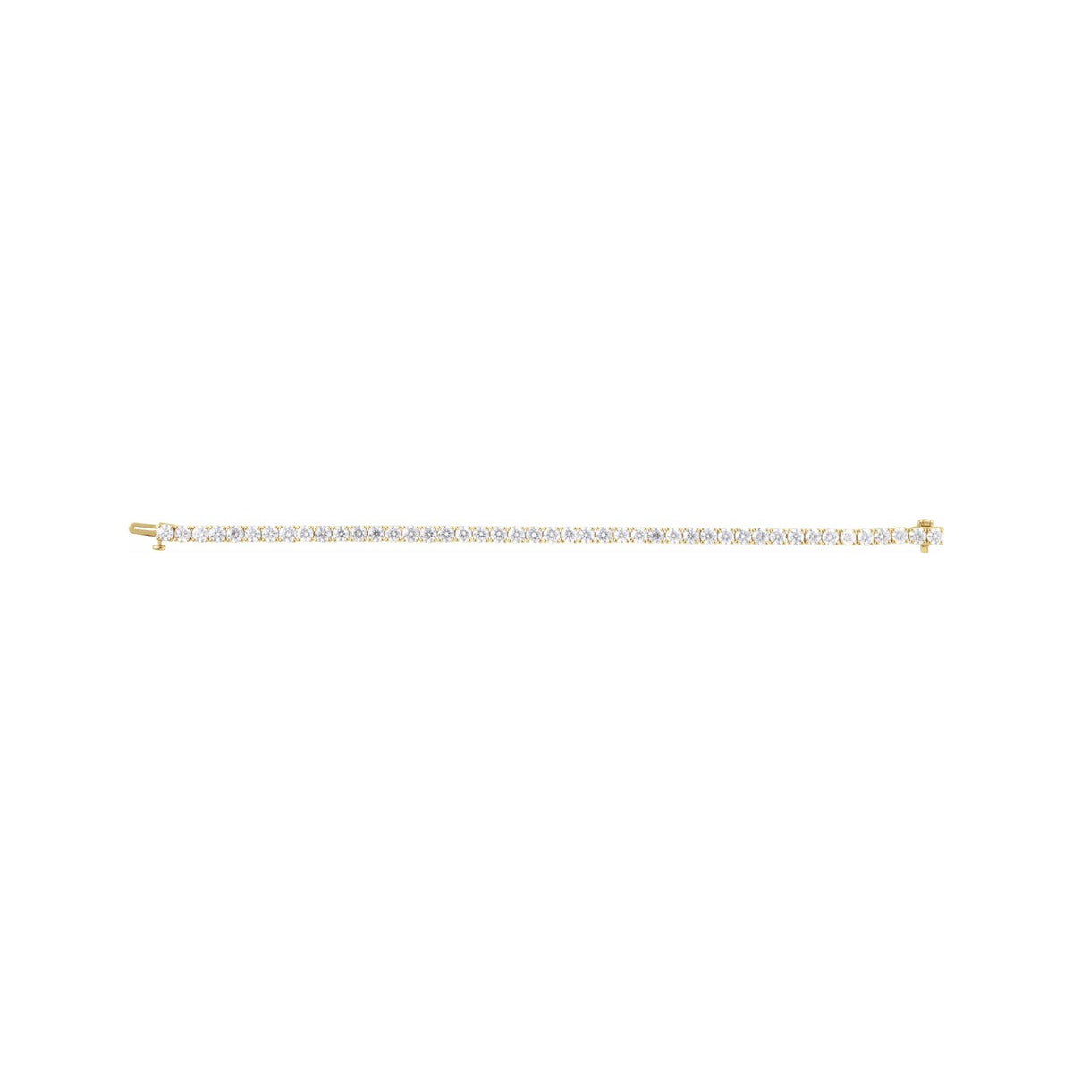 Sapphire Row Lab-Grown Diamond Round Four-Prong Tennis Bracelet - 14K Yellow Gold, 3.65 mm · 9 ctw (view 3)