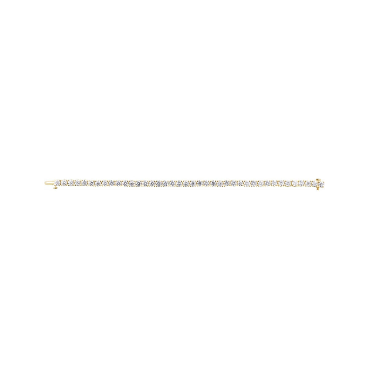 Sapphire Row Lab-Grown Diamond Round Four-Prong Tennis Bracelet - 14K Yellow Gold, 3.9 mm · 10 ctw (view 3)