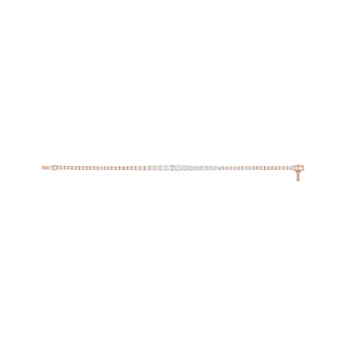 Sapphire Row Lab-Grown Diamond Graduated Tennis Bracelet - 14K Rose Gold (view 2)
