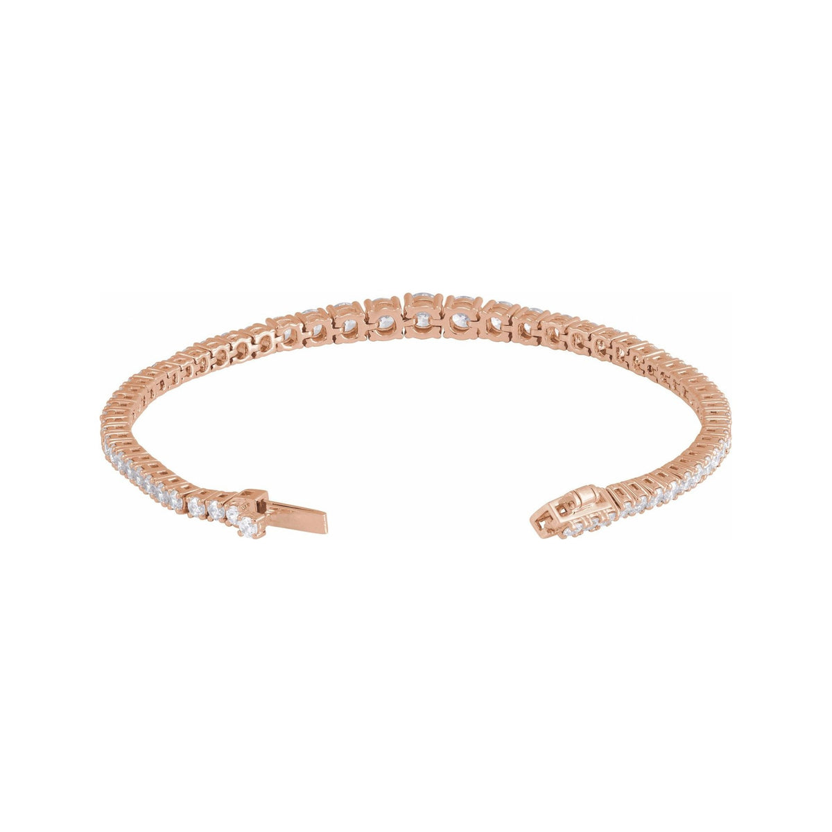Sapphire Row Lab-Grown Diamond Graduated Tennis Bracelet - 14K Rose Gold (view 3)