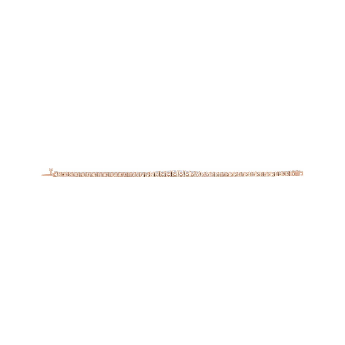 Sapphire Row Lab-Grown Diamond Graduated Tennis Bracelet - 14K Rose Gold (view 4)