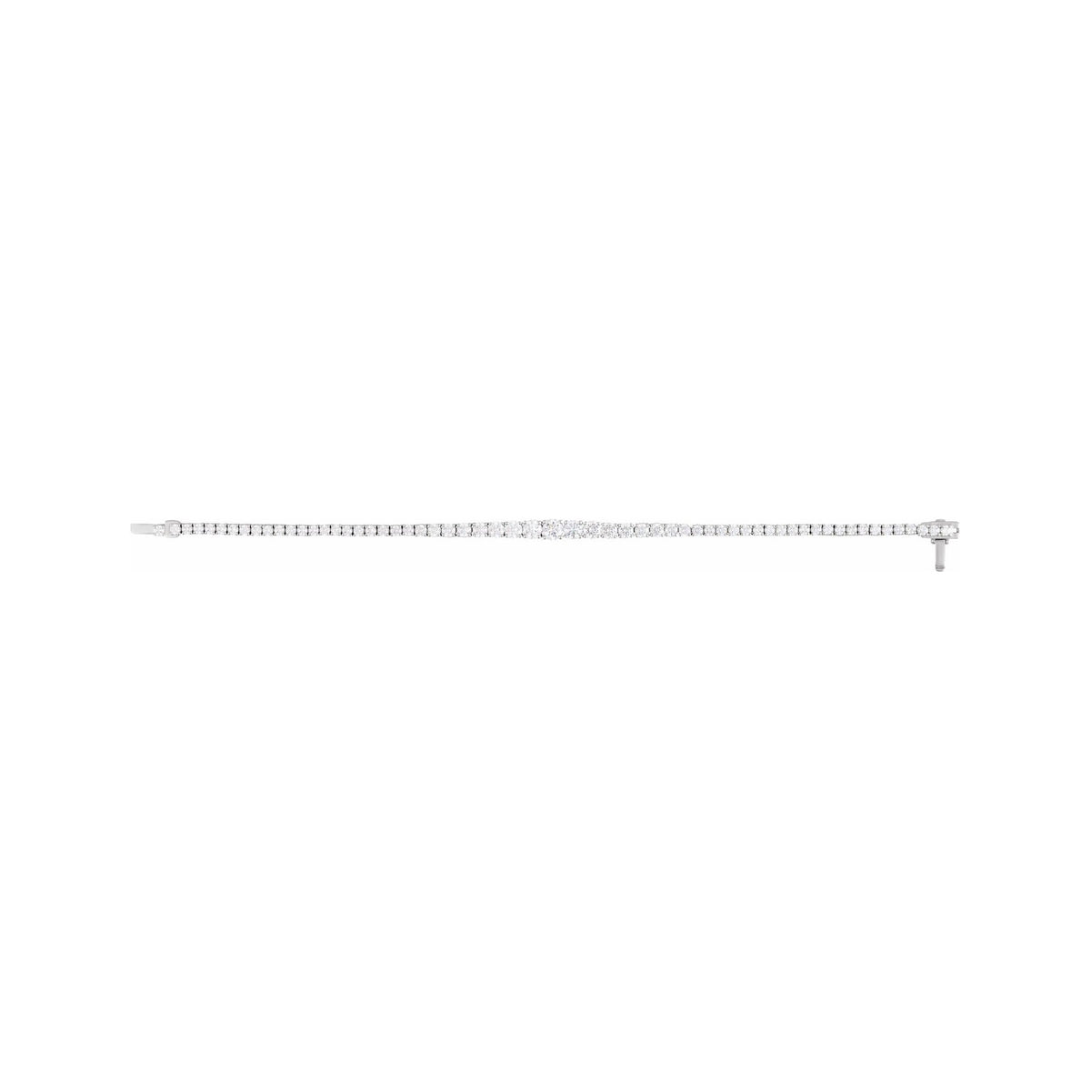 Sapphire Row Lab-Grown Diamond Graduated Tennis Bracelet - 14K White Gold (view 2)