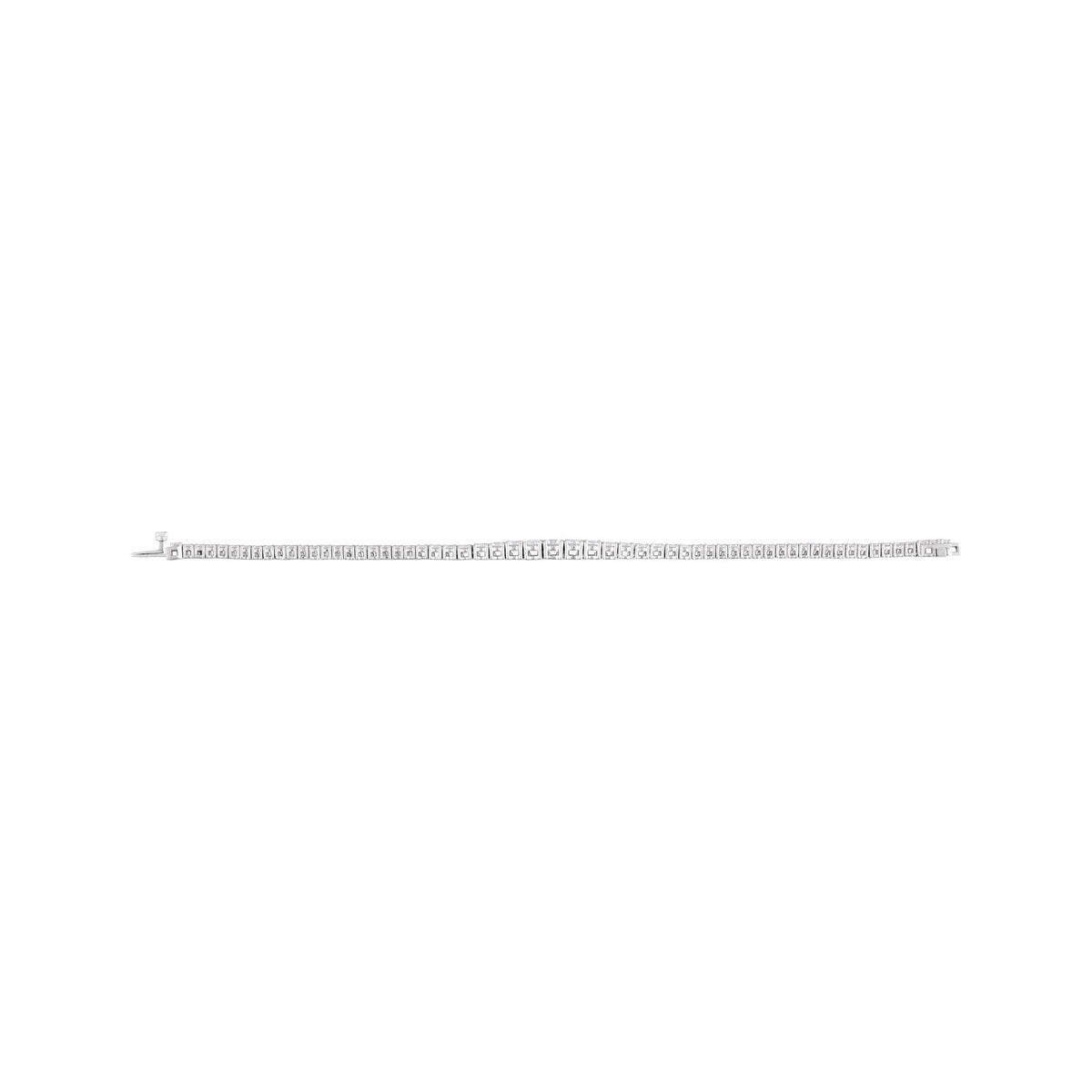 Sapphire Row Lab-Grown Diamond Graduated Tennis Bracelet - 14K White Gold (view 4)