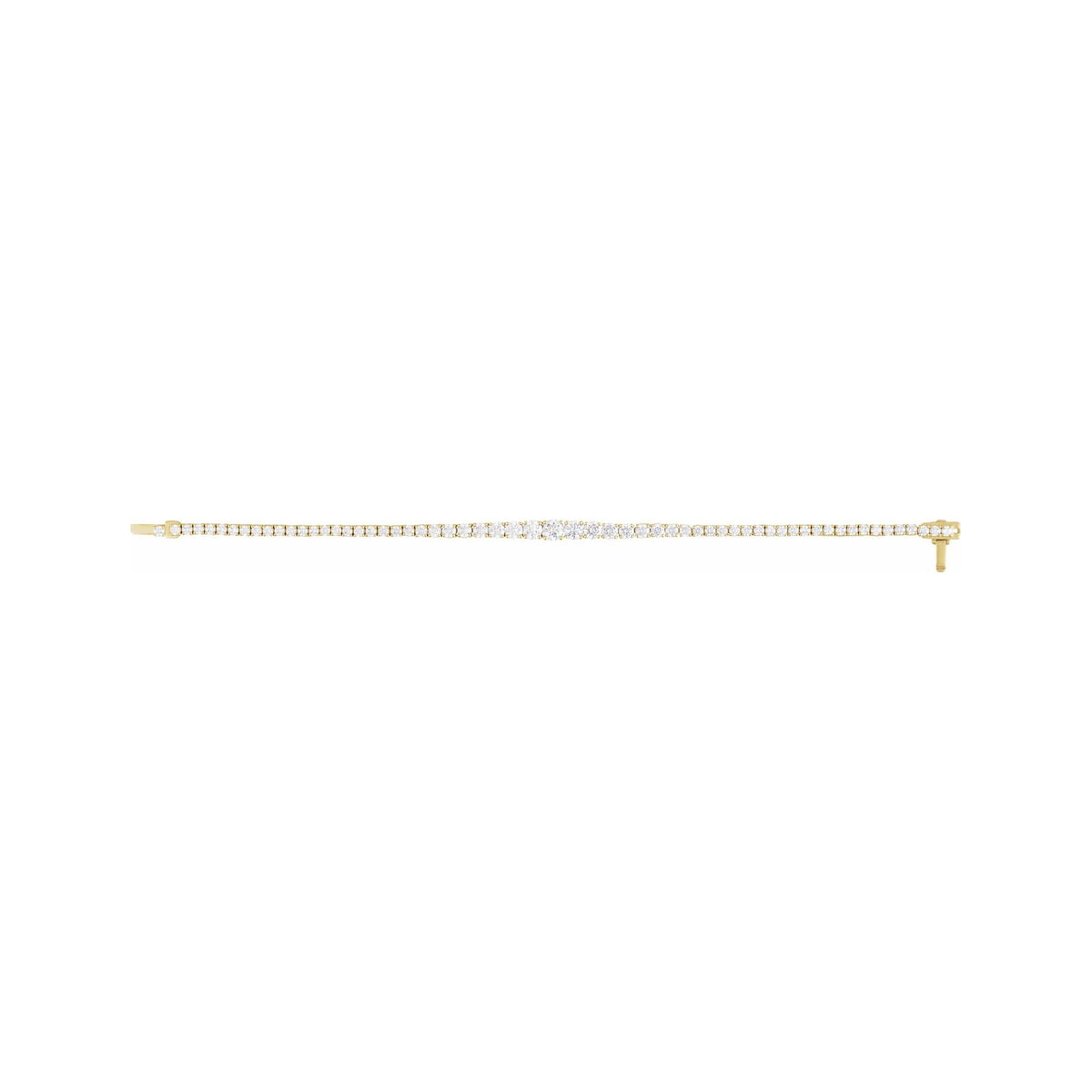 Sapphire Row Lab-Grown Diamond Graduated Tennis Bracelet - 14K Yellow Gold (view 2)