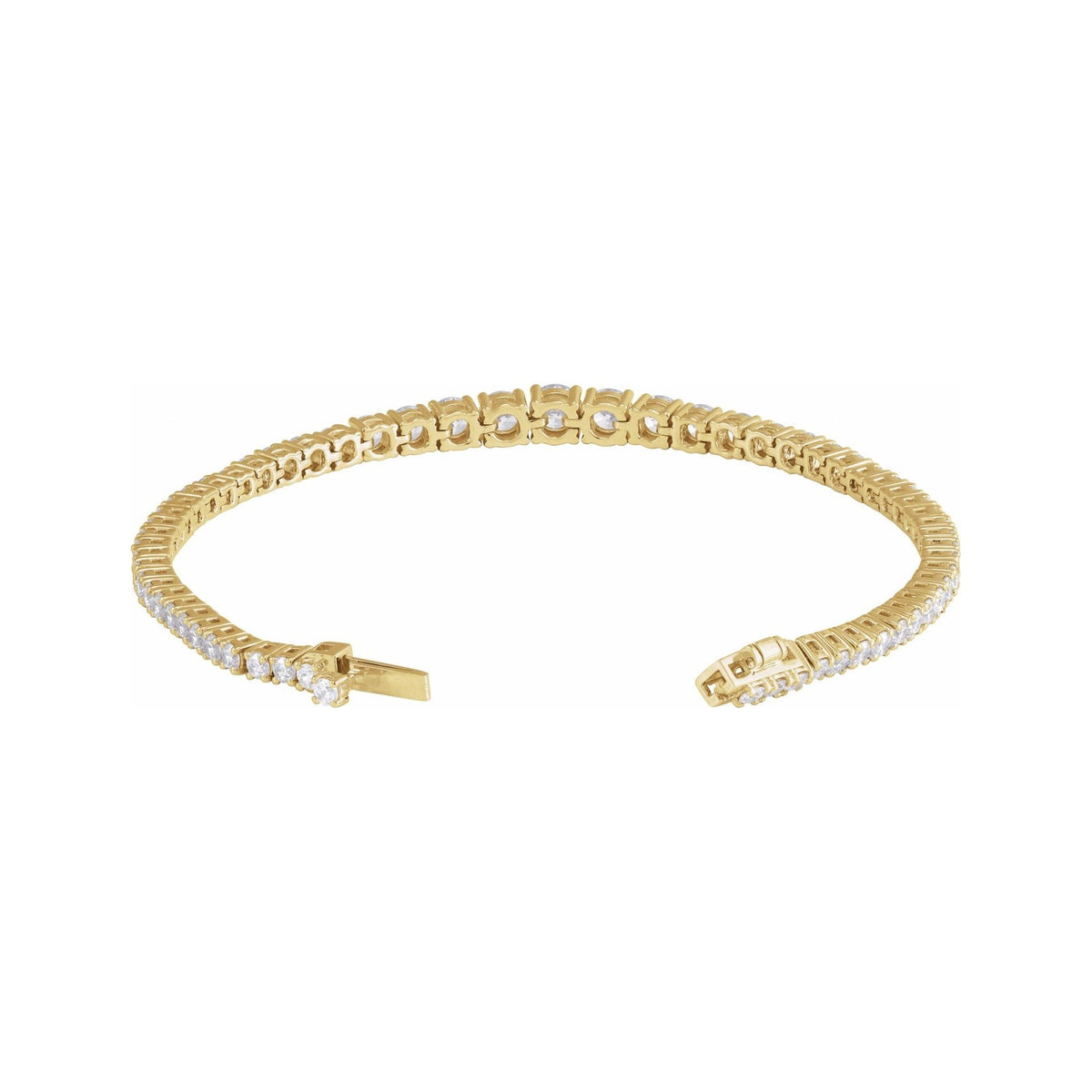 Sapphire Row Lab-Grown Diamond Graduated Tennis Bracelet - 14K Yellow Gold (view 3)