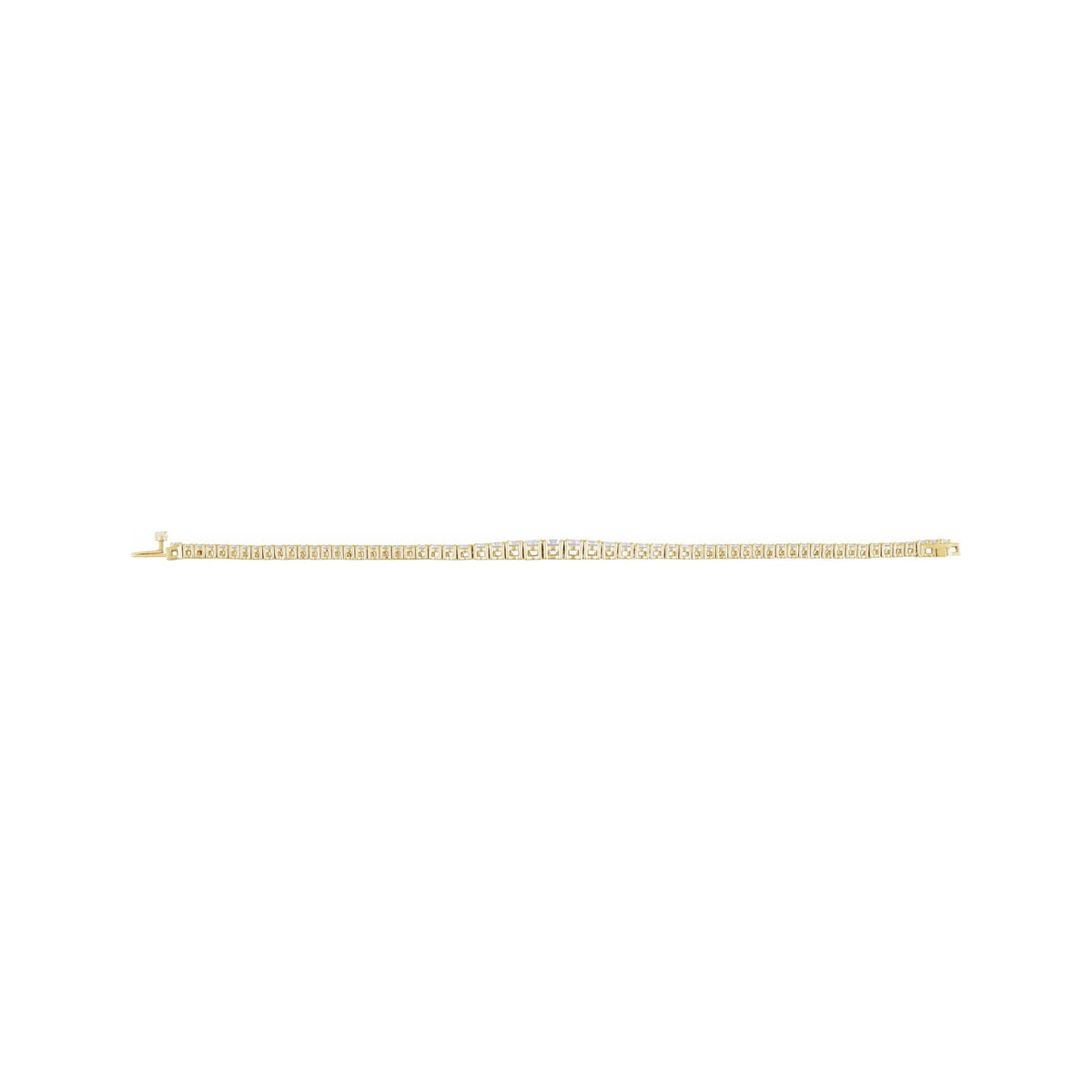 Sapphire Row Lab-Grown Diamond Graduated Tennis Bracelet - 14K Yellow Gold (view 4)