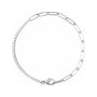 Sapphire Row Lab-Grown Diamond Half Tennis Paperclip Bracelet - 14K White Gold