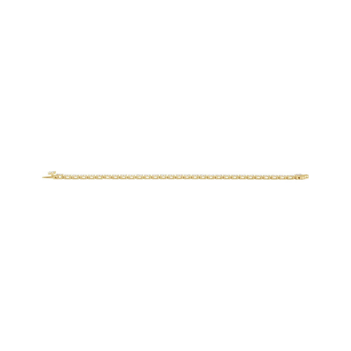 Sapphire Row Lab-Grown Diamond Cluster Tennis Bracelet - 14K Yellow Gold (view 4)