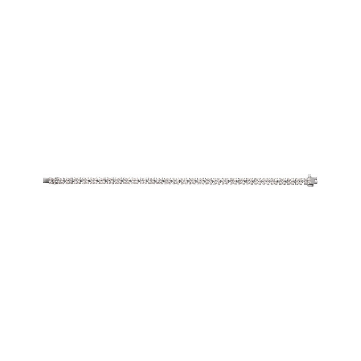 Sapphire Row Lab-Grown Diamond Cluster Tennis Bracelet - 14K White Gold (view 3)