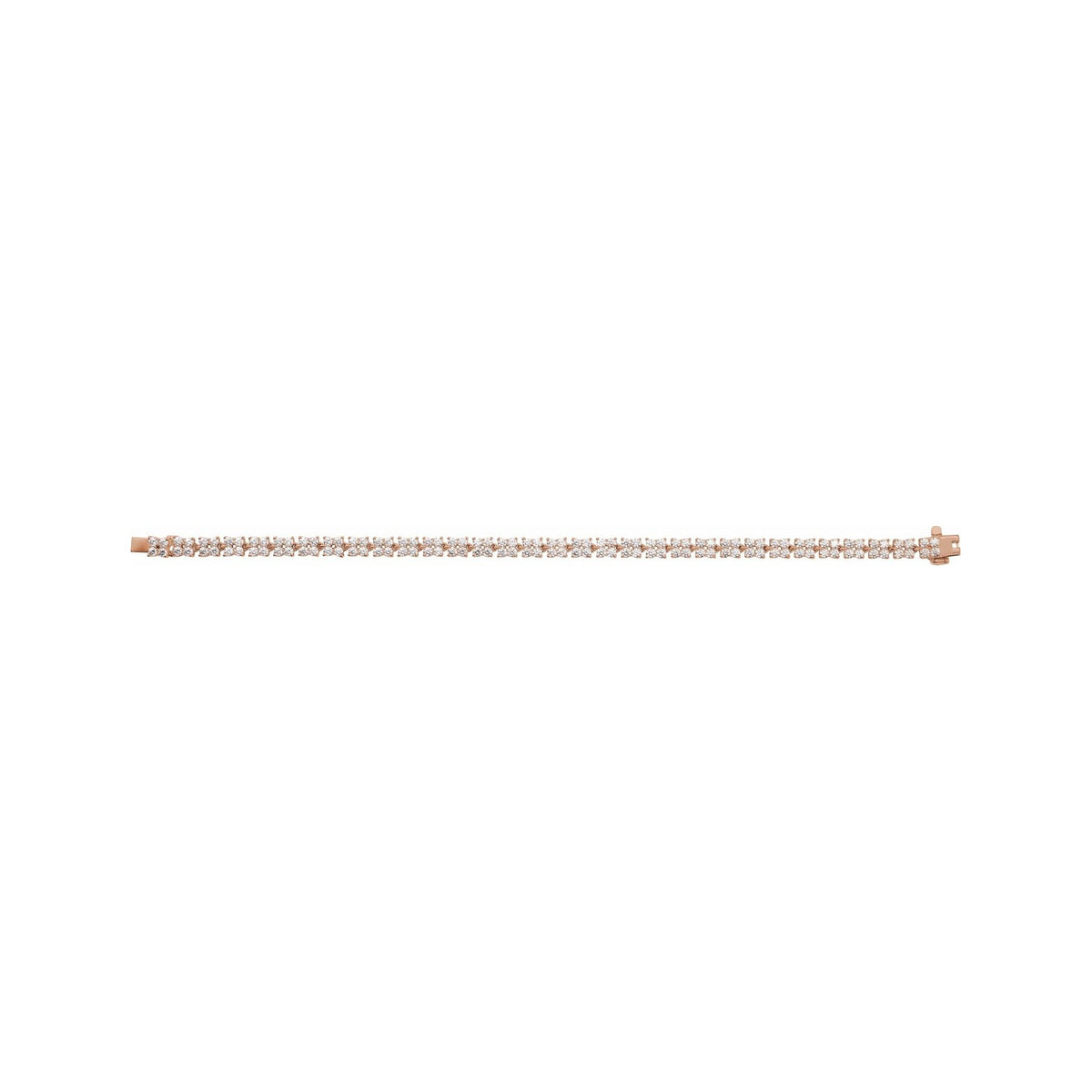 Sapphire Row Lab-Grown Diamond Cluster Tennis Bracelet - 14K Rose Gold (view 2)