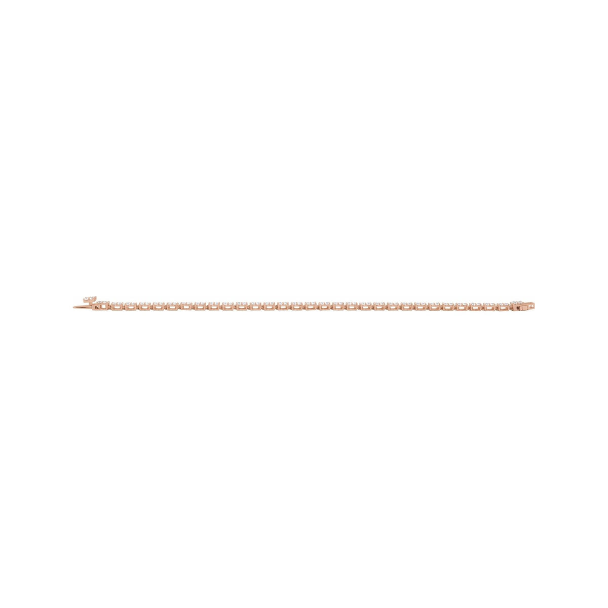 Sapphire Row Lab-Grown Diamond Cluster Tennis Bracelet - 14K Rose Gold (view 4)