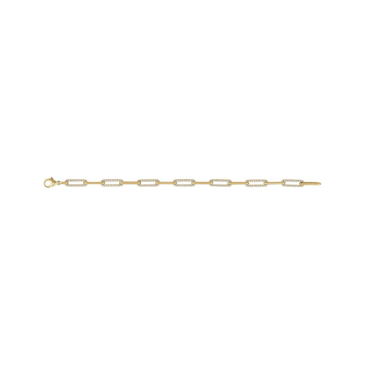 Sapphire Row Natural Diamond Pavé Link Bracelet - 14K Yellow Gold (view 3)