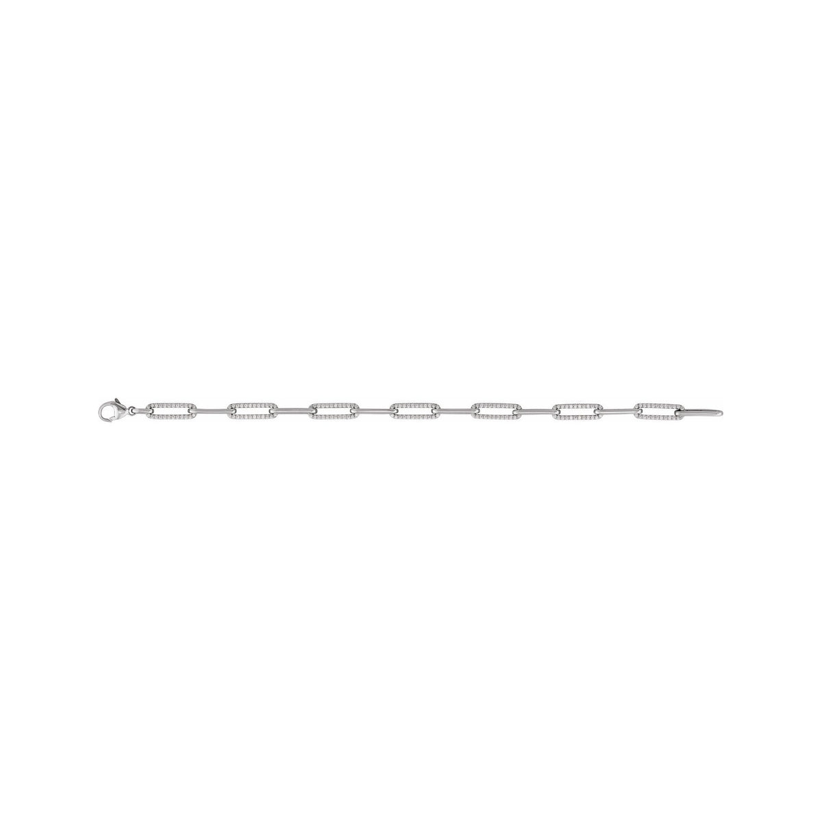 Sapphire Row Lab-Grown Diamond Pavé Link Bracelet - 14K White Gold (view 3)
