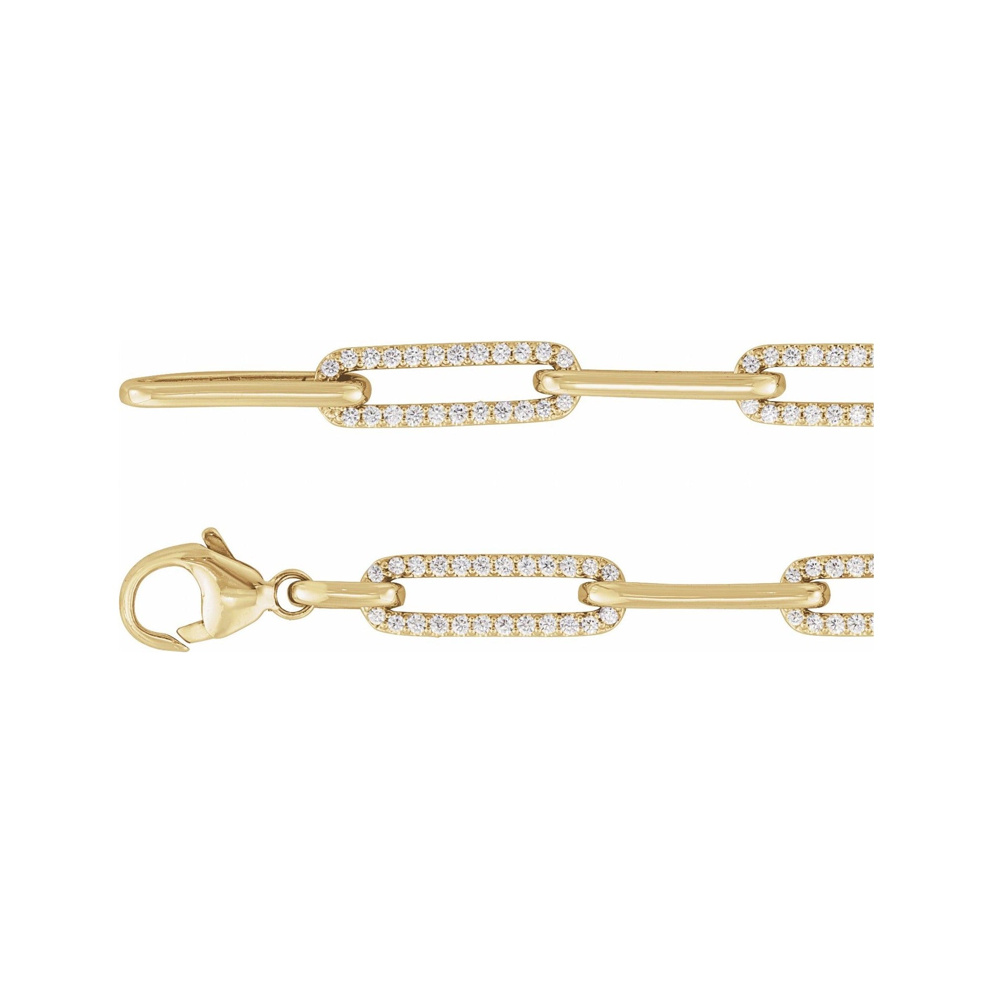 Sapphire Row Lab-Grown Diamond Pavé Link Bracelet - 14K Yellow Gold (view 2)