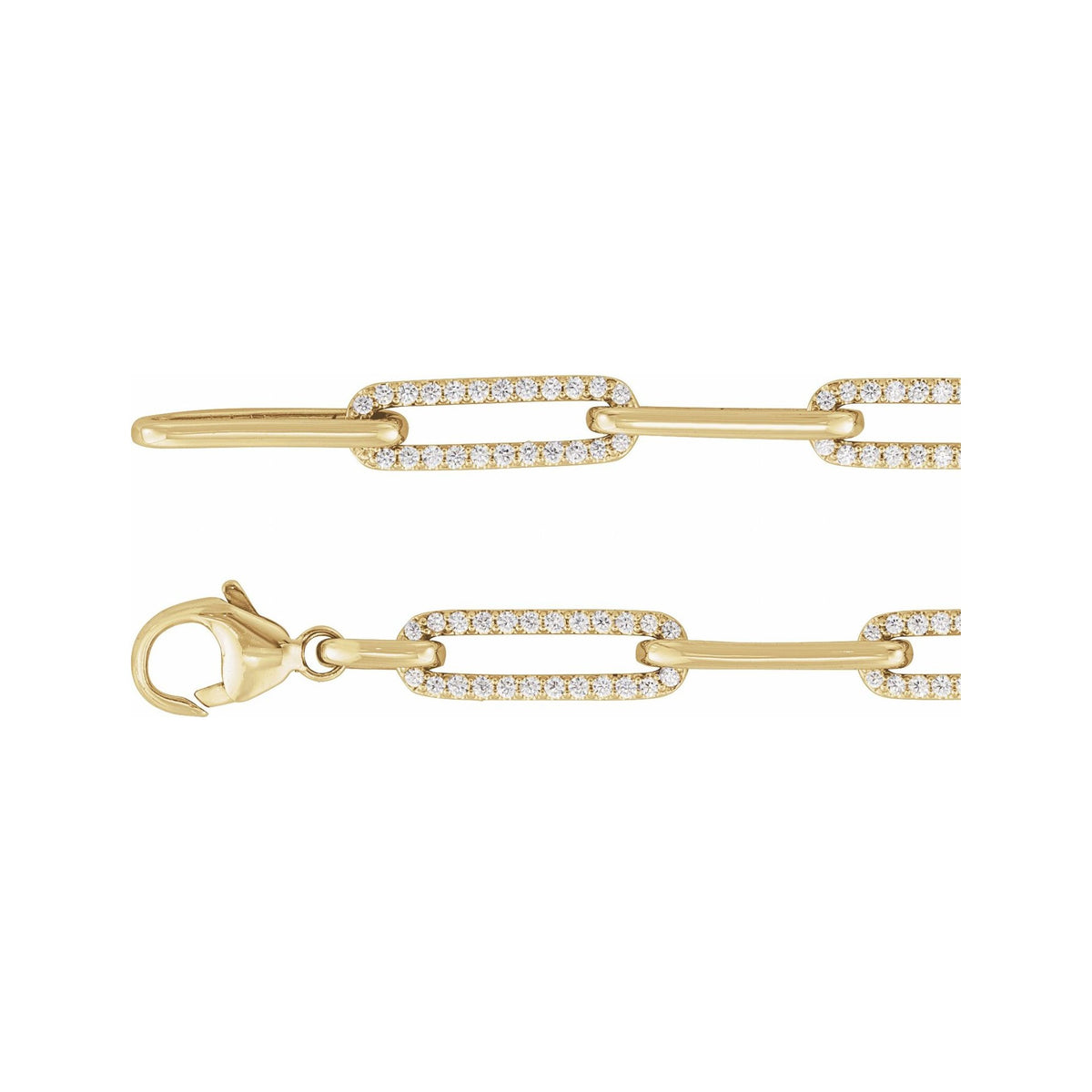 Sapphire Row Lab-Grown Diamond Pavé Link Bracelet - 14K Yellow Gold (view 2)
