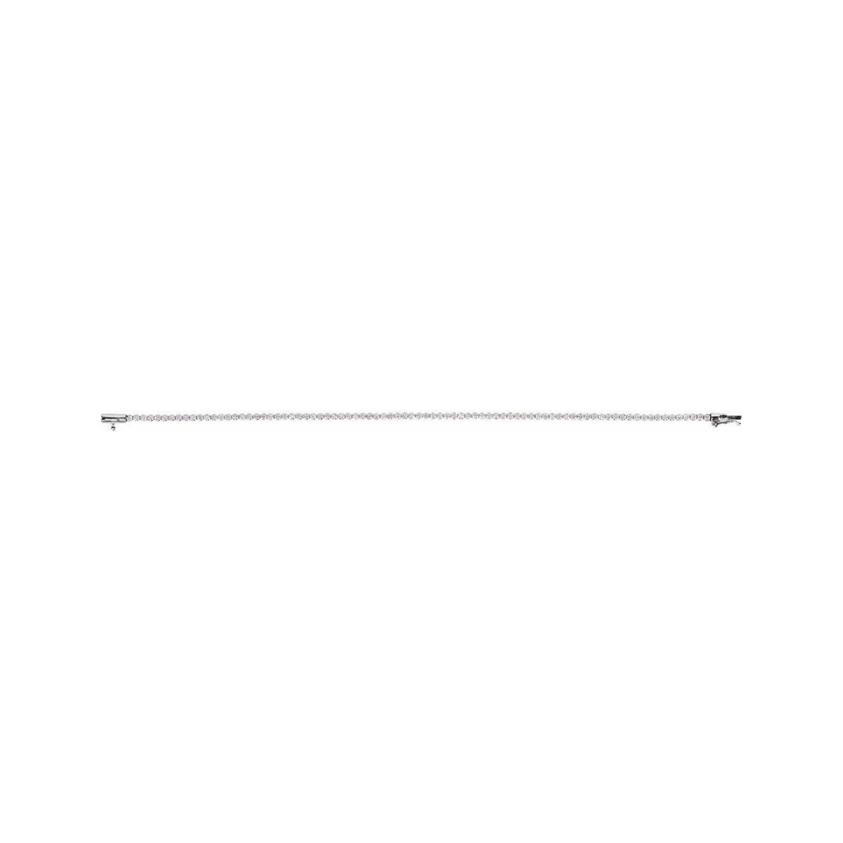Sapphire Row Natural Diamond Mini Tennis Bracelet - 14K White Gold (view 2)