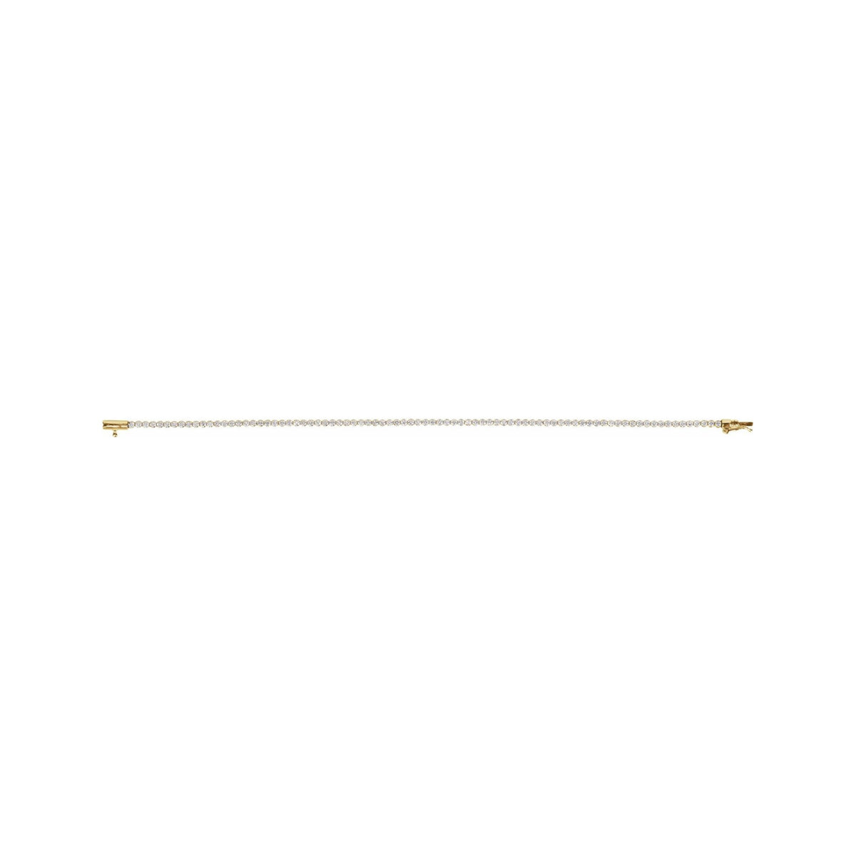 Sapphire Row Natural Diamond Mini Tennis Bracelet - 14K Yellow Gold (view 2)