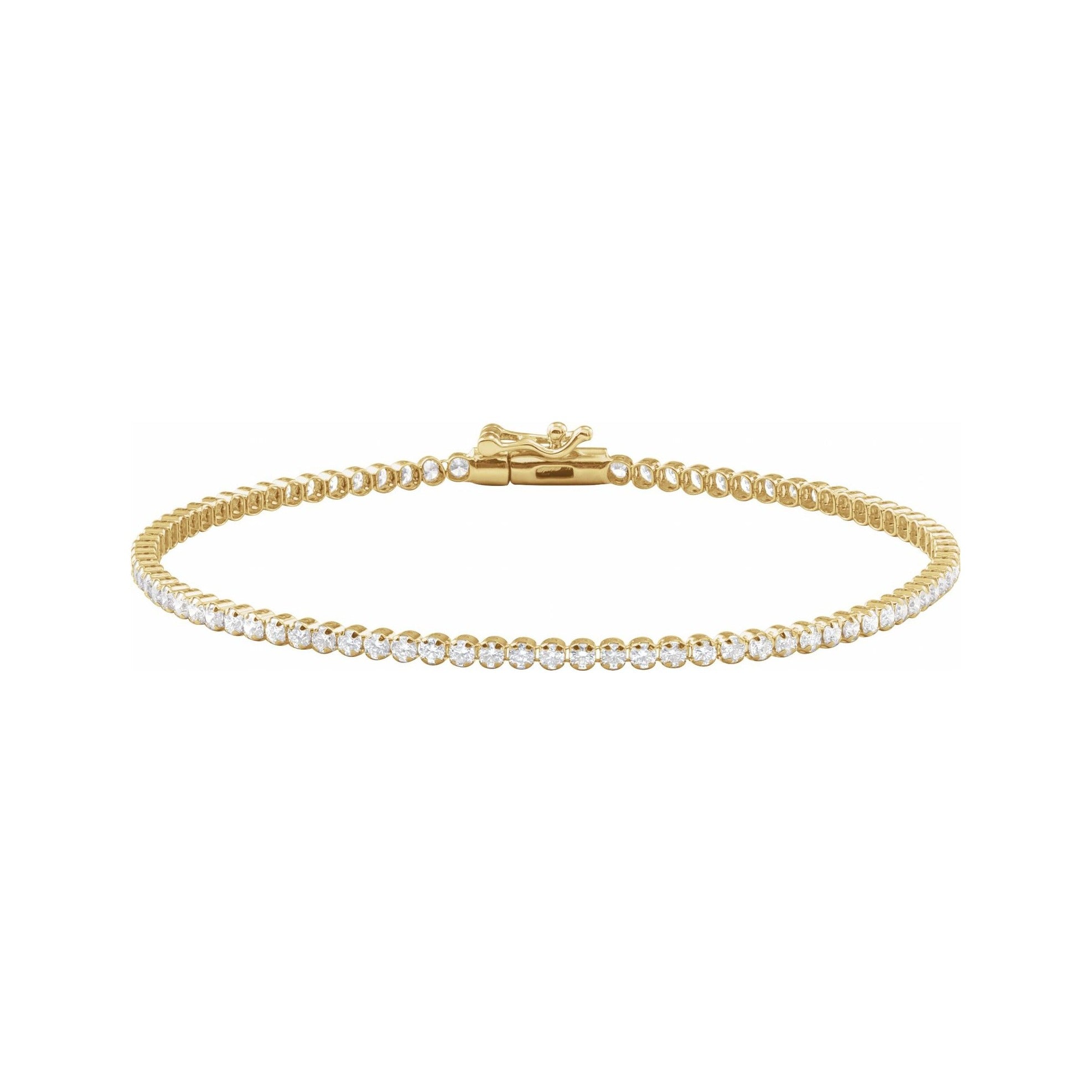 Sapphire Row Lab-Grown Diamond Mini Tennis Bracelet - 14K Yellow Gold