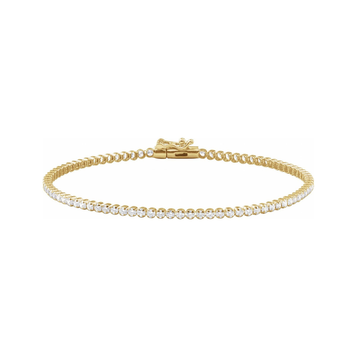 Sapphire Row Lab-Grown Diamond Mini Tennis Bracelet - 14K Yellow Gold